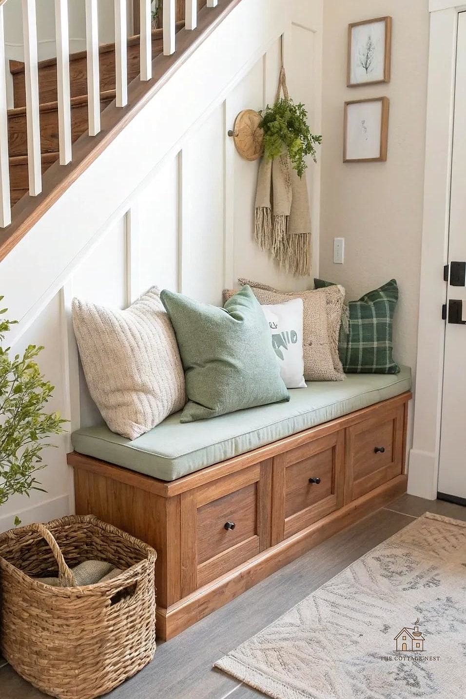 25 Creative Entryway Decor Ideas That Will Inspire You 3 A Bench With Built-In Storage
