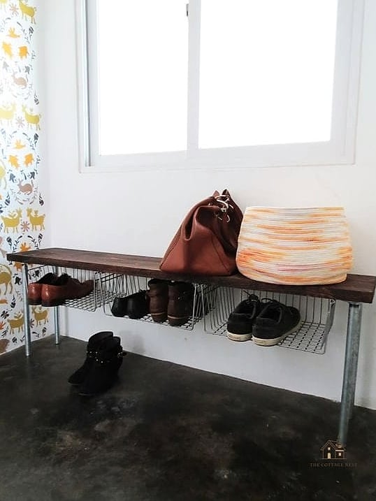 30 Amazing Entryway Bench Ideas on a Budget 26 Bench with Under-Seat Shoe Slots