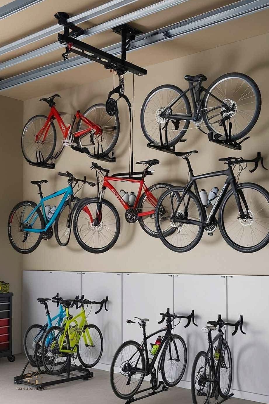 45 Stunning Garage Organization Ideas You'll Absolutely Love 8 Bike Hooks and Pulley Systems