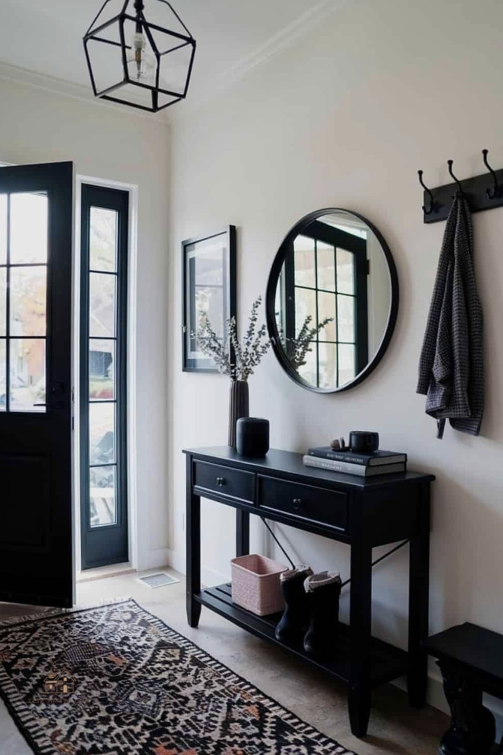 45 Stunning Small Entryway Ideas You'll Absolutely Love 24 Black Fixtures for Contrast