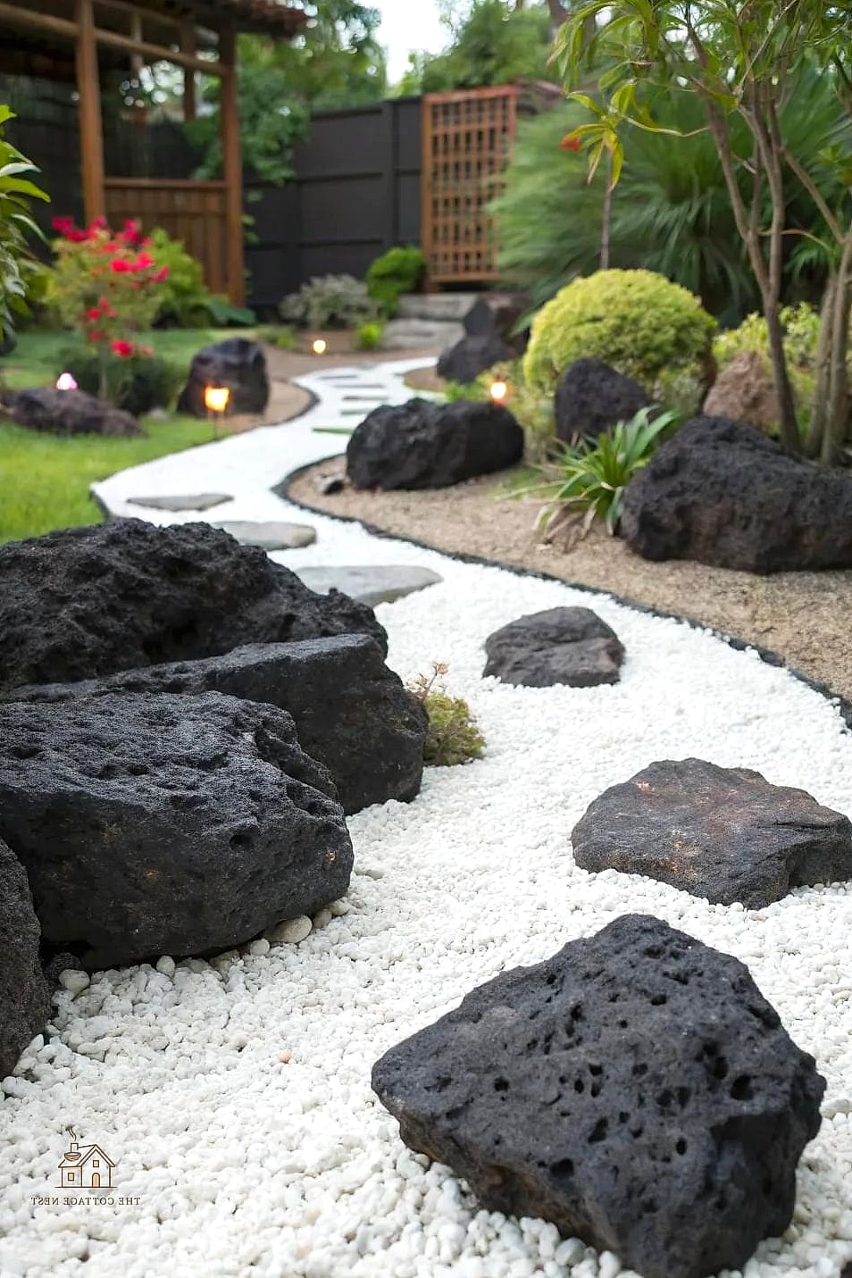 Black Lava Rock Garden