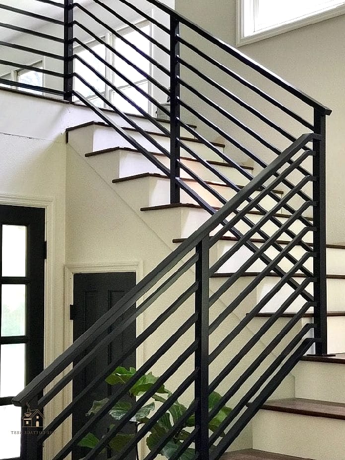 45 Stunning Stair Railing Ideas You'll Absolutely Love 6 Black Metal Square Balusters
