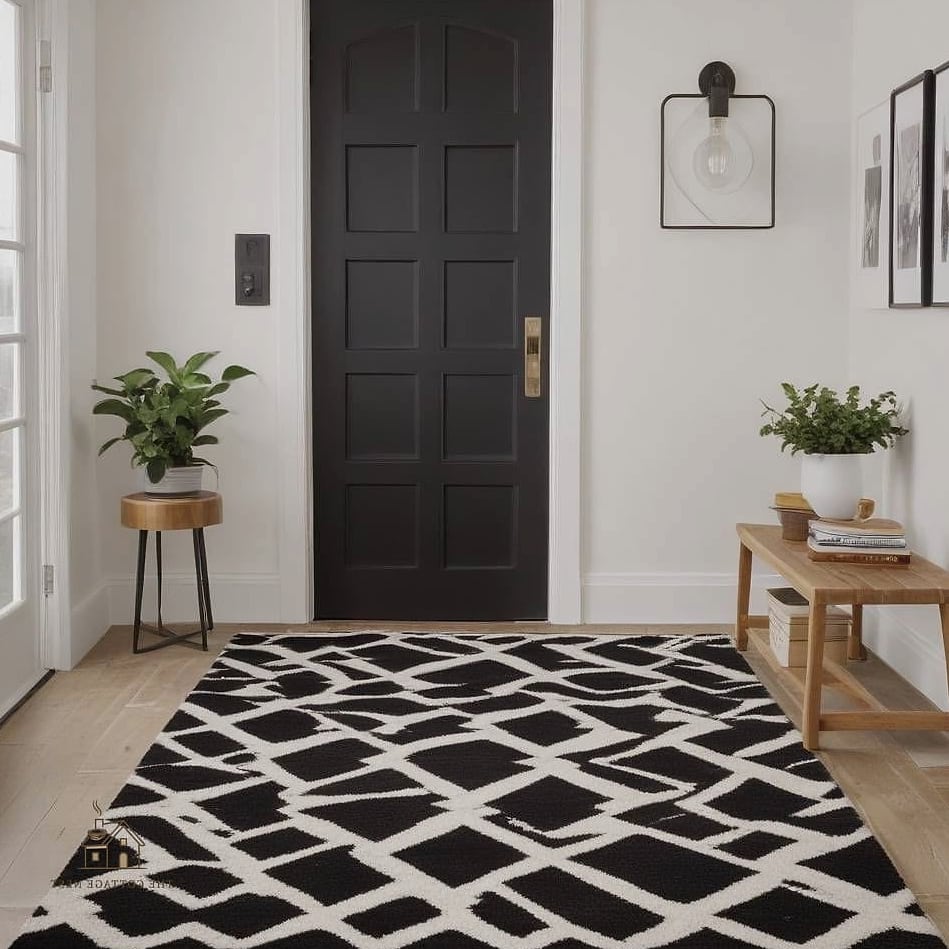 30 Clever Entryway Rug Ideas for Every Style 12 Black and White Checkerboard Rug