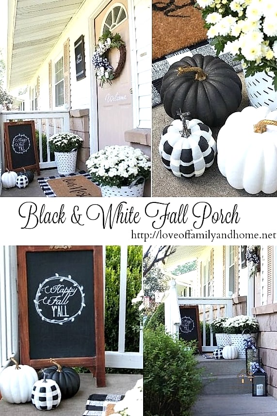 40 Clever Fall Front Porch Decor Ideas for Every Style 16 Black and White Striped Accents
