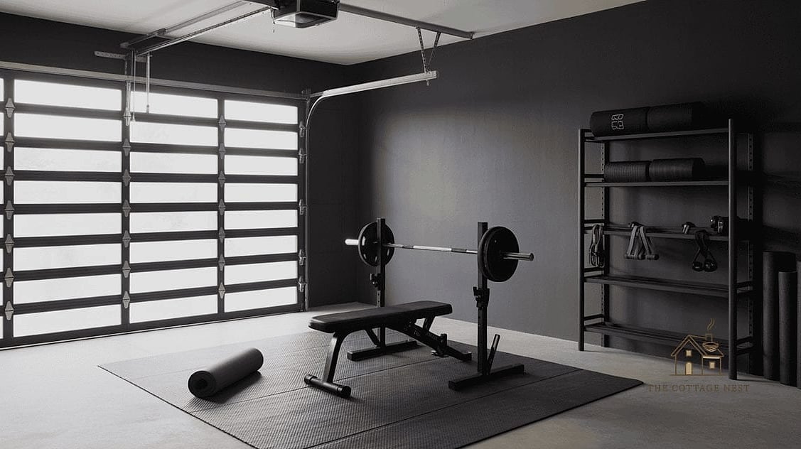 50 Beautiful Garage Gym Ideas to Transform Your Space 3 Black and White Color Scheme
