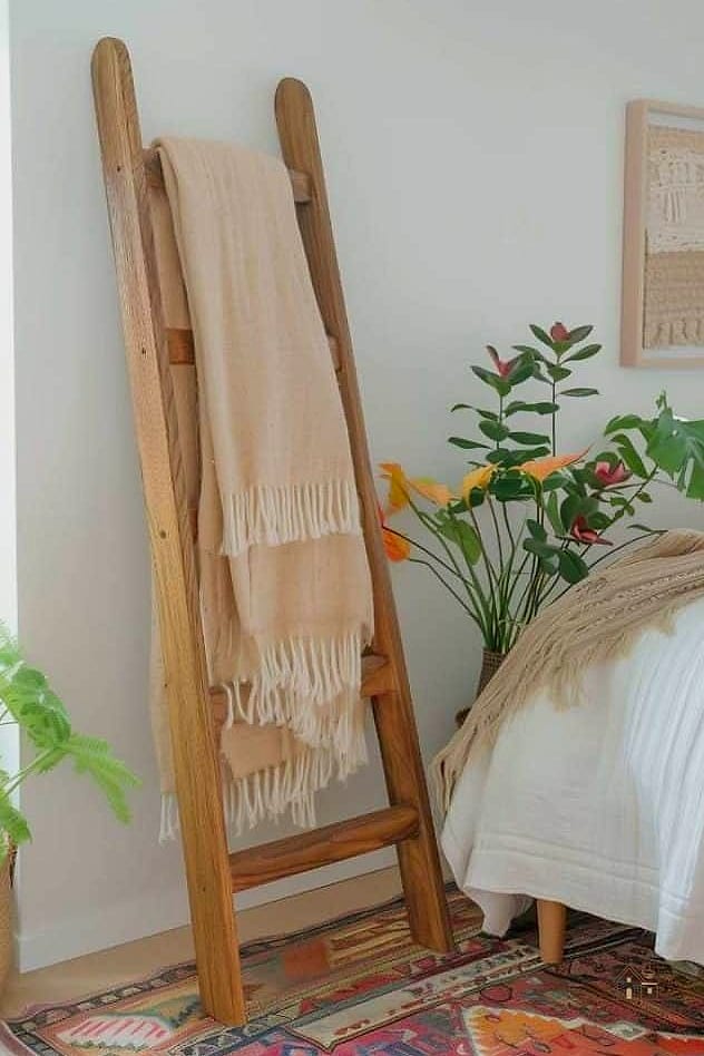 50 Amazing College Dorm Room Ideas For Guys on a Budget 37 Blanket Ladder or Wall Hook for Throws