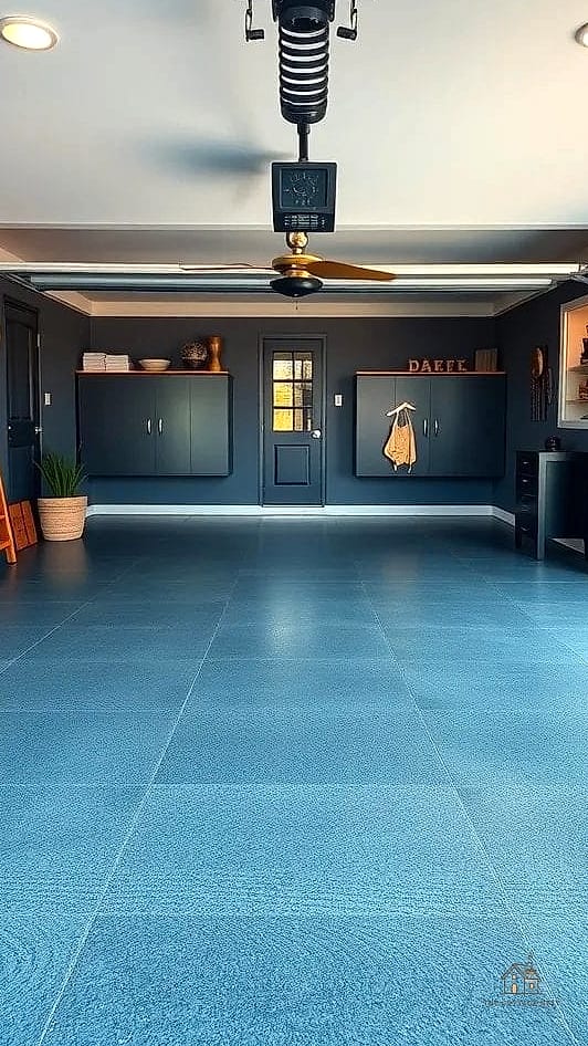 25 Chic Garage Floor Ideas for a Beautiful Home 23 Blue-Gray Flake Epoxy