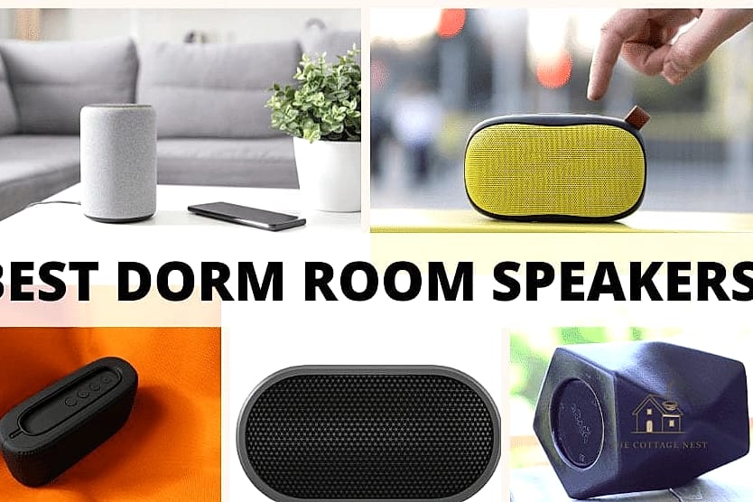50 Amazing College Dorm Room Ideas For Guys on a Budget 19 Bluetooth Speaker Shelf Setup