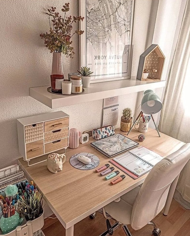 30 Beautiful Boho Dorm Room to Transform Your Space 23 Boho Desk Accessories
