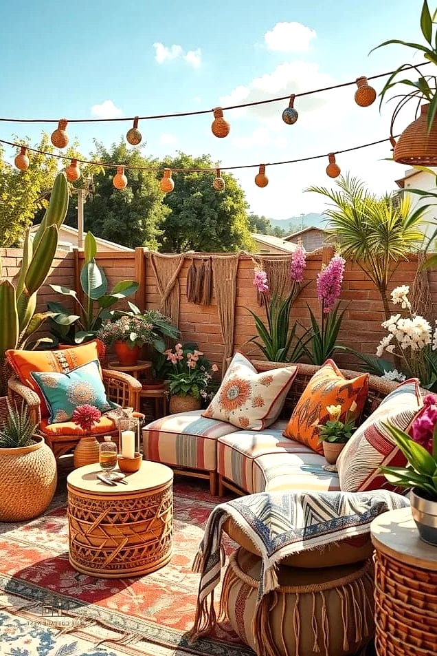 45 Brilliant Boho Garden Ideas to Copy Right Now 39 A Boho-Inspired Outdoor Shower