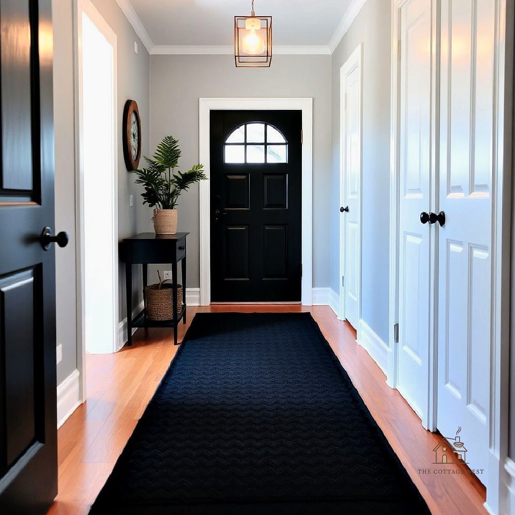 20 Cozy Entryway Runner Rug Ideas Worth Pinning 3 Bold Black and White Geometric Runners