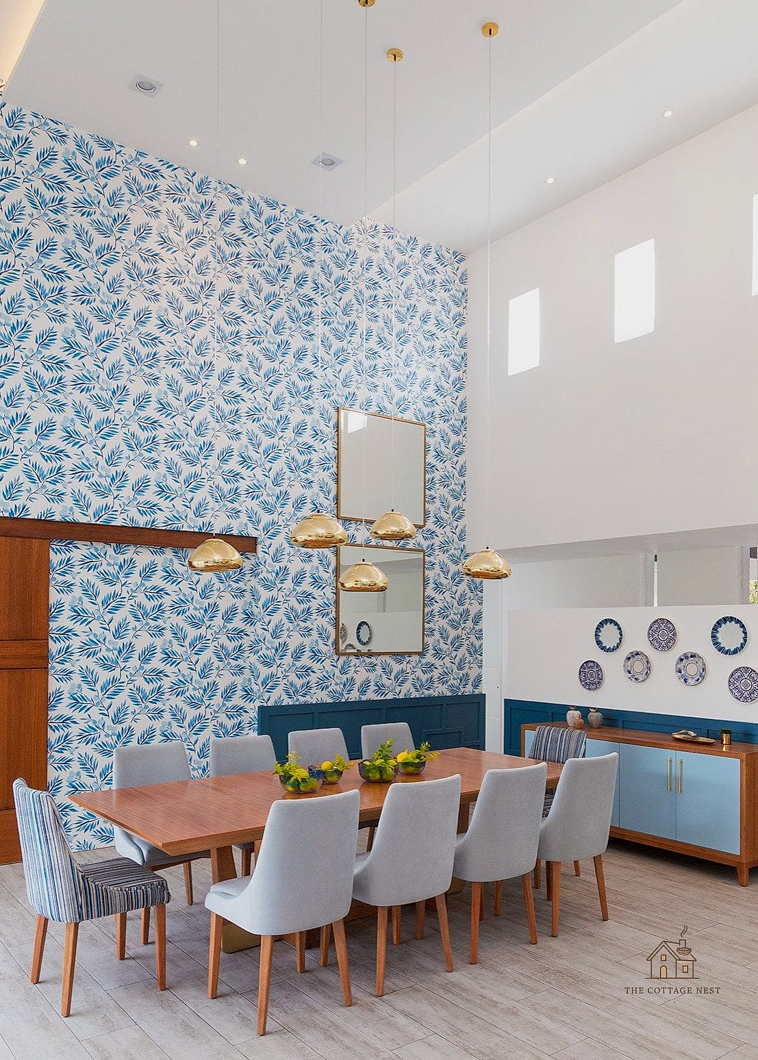 50 Beautiful Dining Room Wallpaper Ideas to Transform Your Space 15 Bold Color-Block Wallpaper
