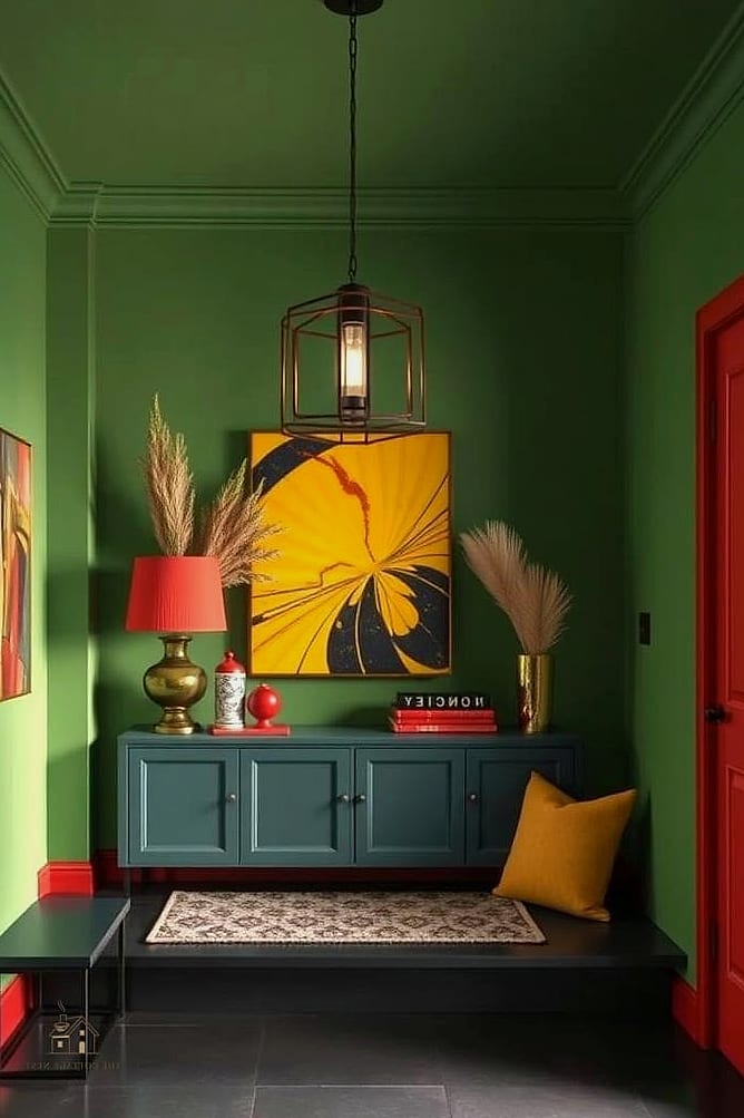 35 Stunning Entryway Accent Wall Ideas You'll Absolutely Love 6 Bold Paint Color