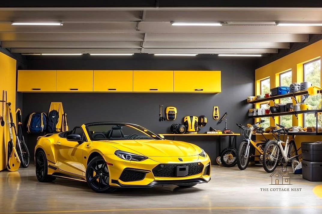 45 Chic Garage Painting Ideas for a Beautiful Home 12 Bold Yellow Accent Trim