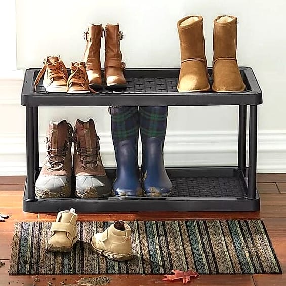 30 Cozy Garage Shoe Storage Ideas Worth Pinning 13 A Boot Tray Zone Near the Garage Entrance