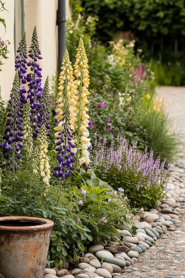 35 Brilliant Cottage Garden Ideas to Copy Right Now 8 Border Beds With Boxwood or Lavender