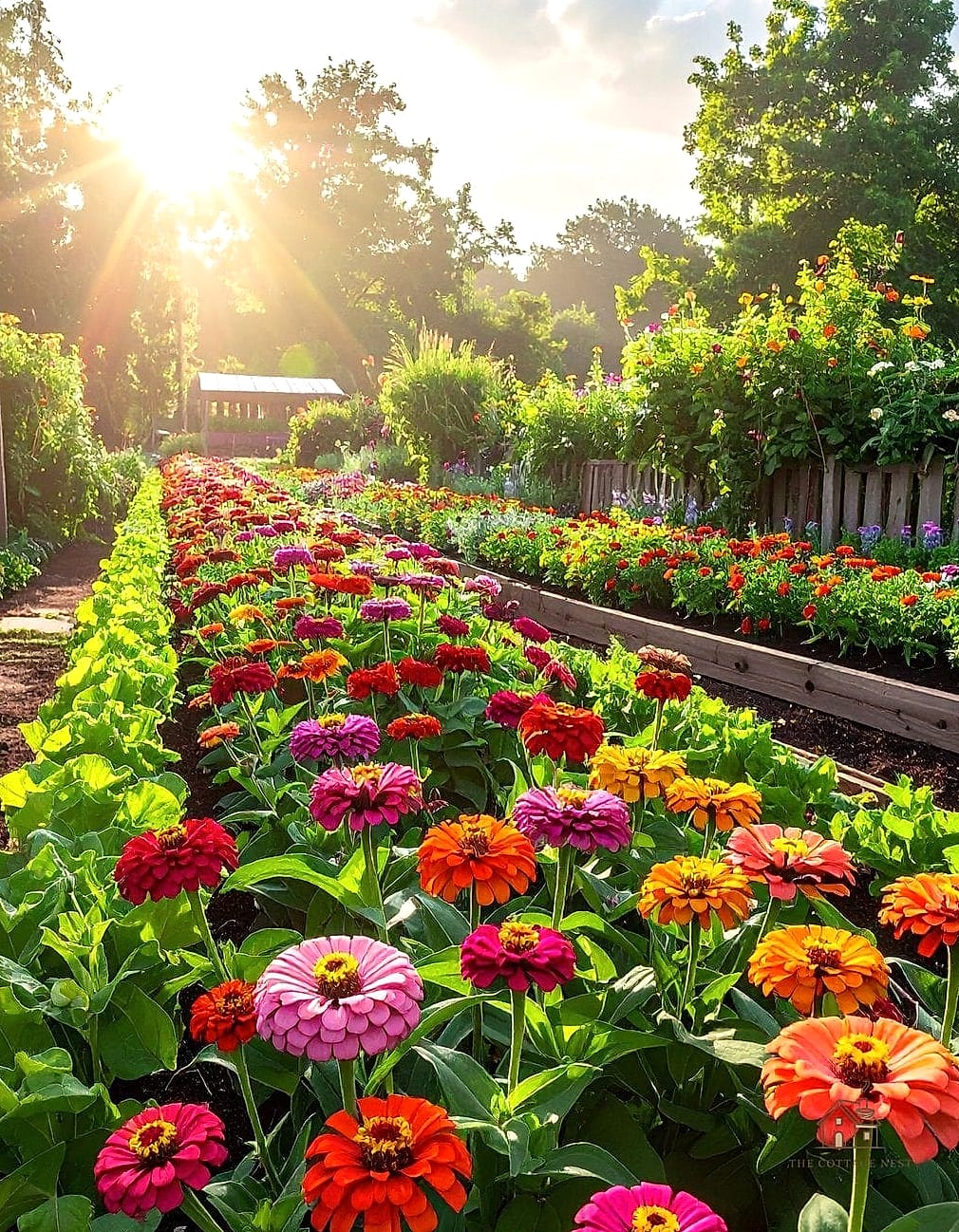40 Amazing Zinnias Garden Ideas on a Budget 6 Border Your Vegetable Garden With Zinnias