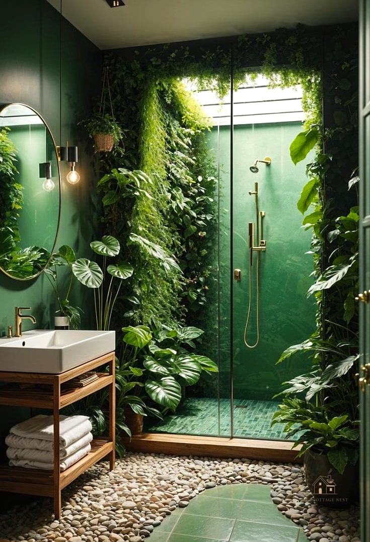40 Dreamy Green Dorm Room Ideas to Try This Season 33 Botanical Shower Curtain
