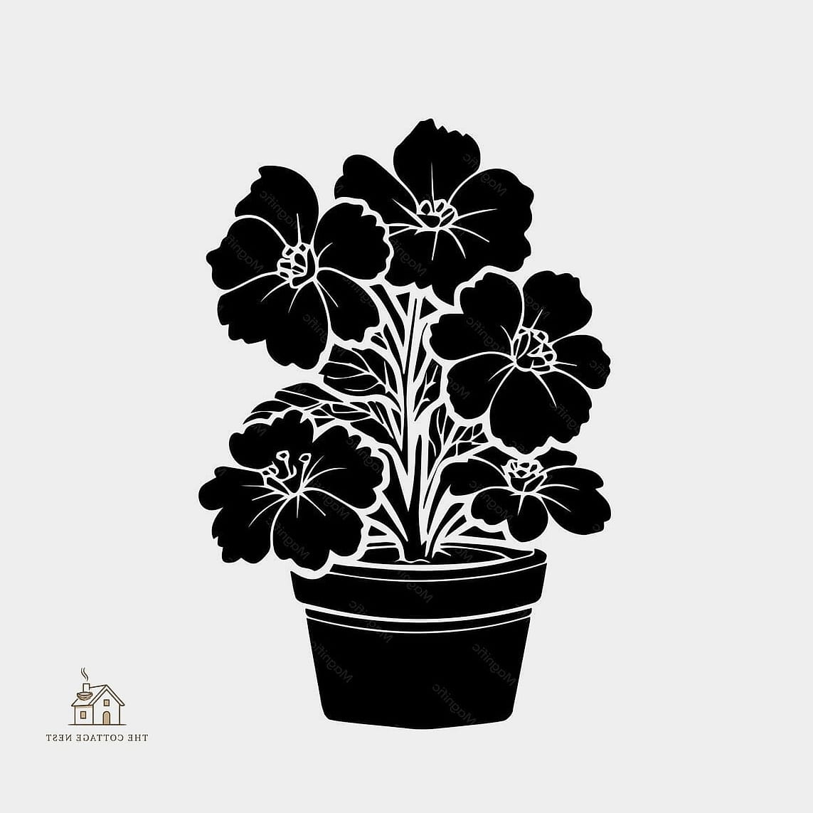 30 Amazing Flower Pots Painting Ideas on a Budget 24 Botanical Silhouette Stencils