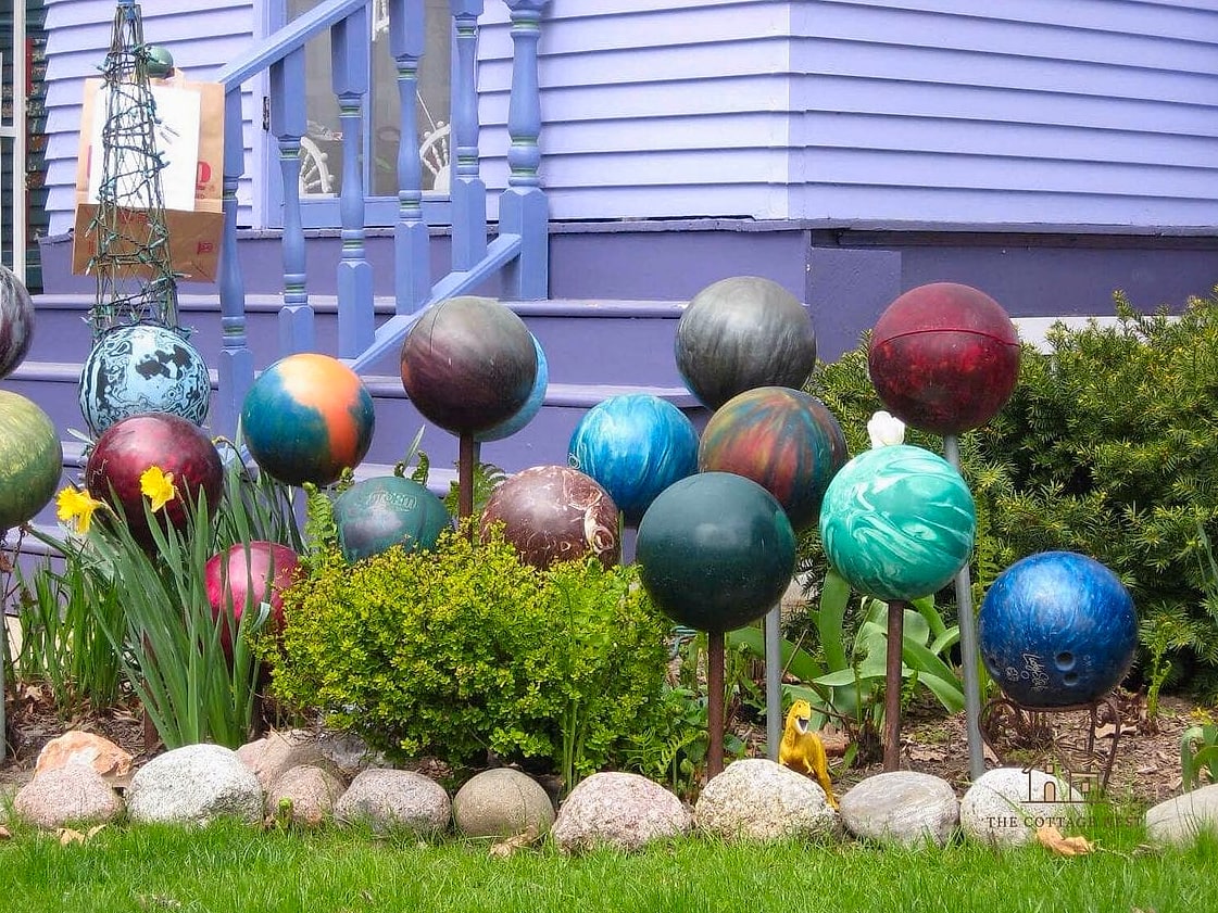 50 Clever Junk Garden Ideas Repurposed for Every Style 34 Bowling Ball Garden Sphere