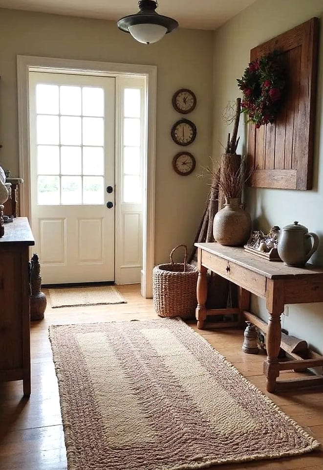 30 Clever Entryway Rug Ideas for Every Style 15 Braided Rug for a Traditional, Cozy Look