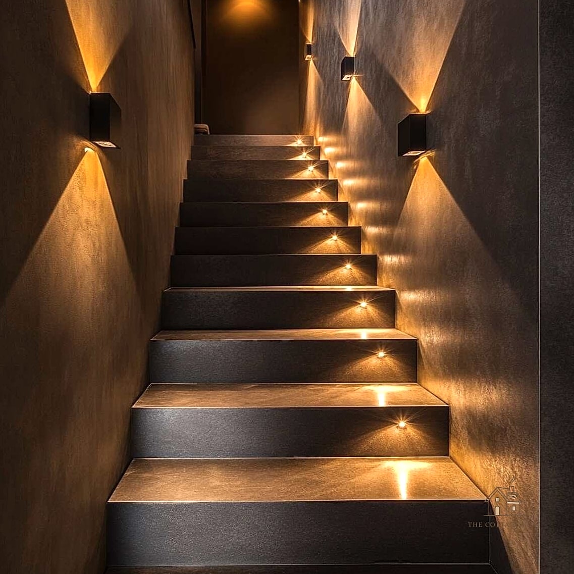 50 Clever Staircase Lighting Ideas for Every Style 35 Brass Wall Lanterns with Glass Shades
