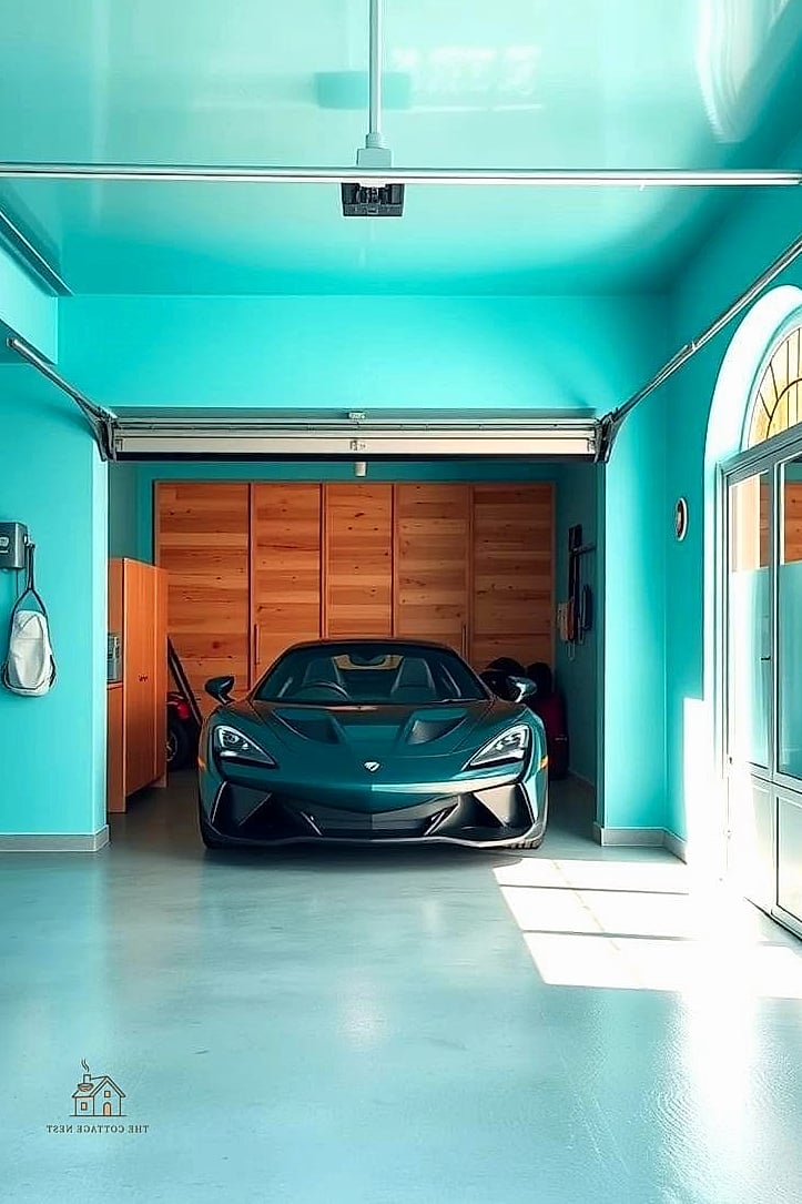 50 Amazing Garage Paint Colors Walls Ideas on a Budget 24 Bright Aqua Pop