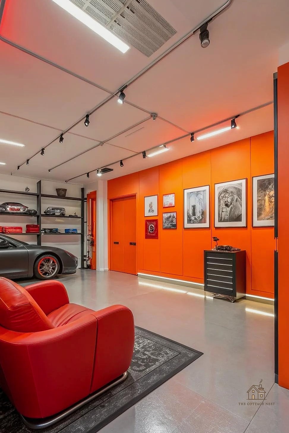 50 Amazing Garage Paint Colors Walls Ideas on a Budget 29 Bright Orange for a Retro Feel