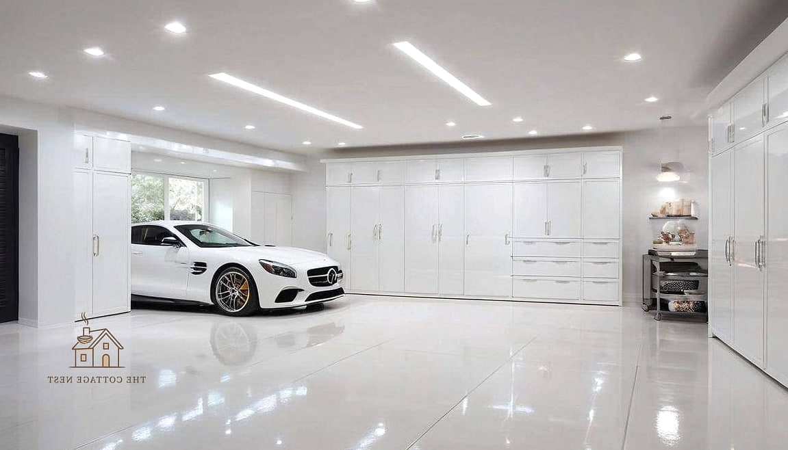 50 Amazing Garage Paint Colors Walls Ideas on a Budget 14 Bright White with Black Trim
