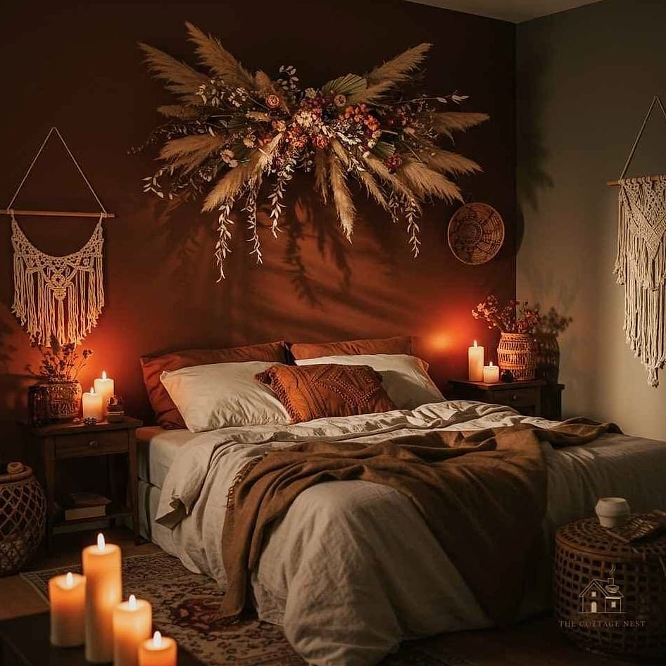 45 Dreamy Boho Bedroom Ideas That Feel Like a Retreat 32 Bring in Dried Flowers and Pampas Grass