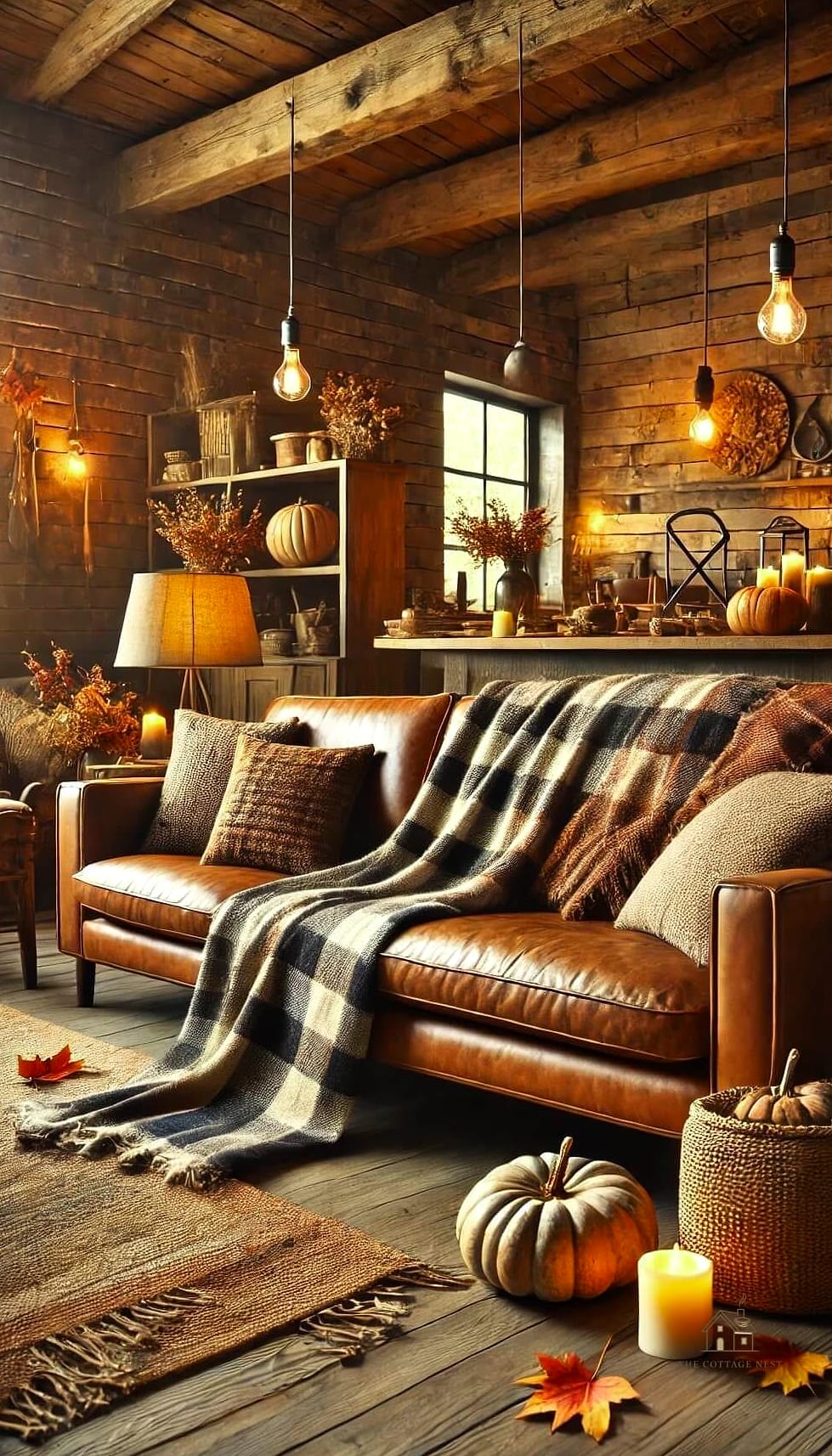 35 Creative Fall Living Room Decor That Will Inspire You 14 Bring In a Leather Accent Chair