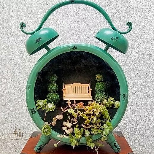 50 Clever Junk Garden Ideas Repurposed for Every Style 25 Broken Clock Garden Sculpture