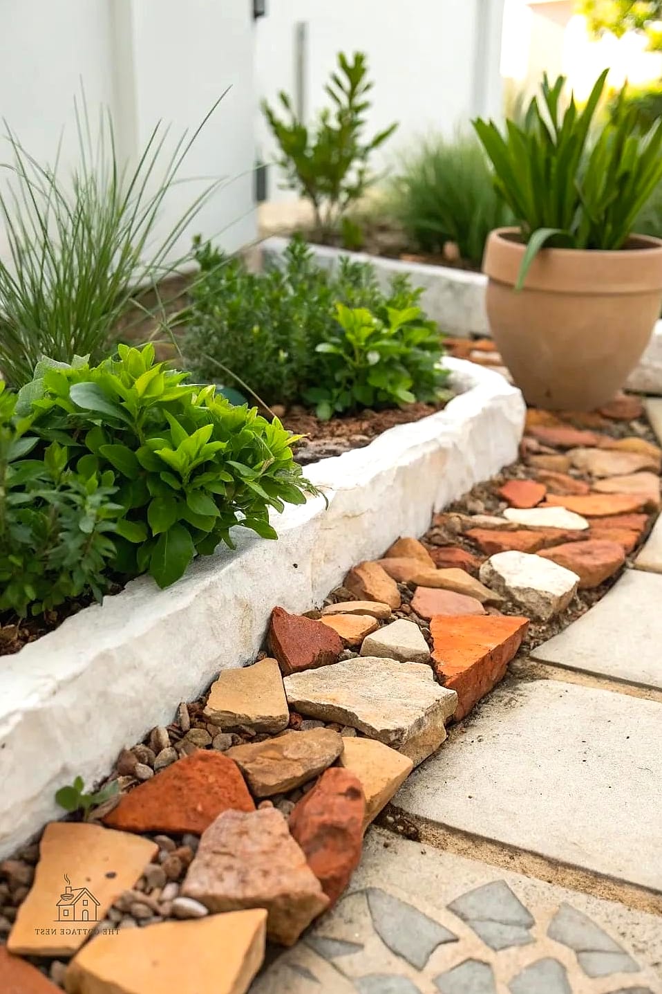 50 Beautiful Garden Border Ideas to Transform Your Space 39 Broken Tile Mosaic Border