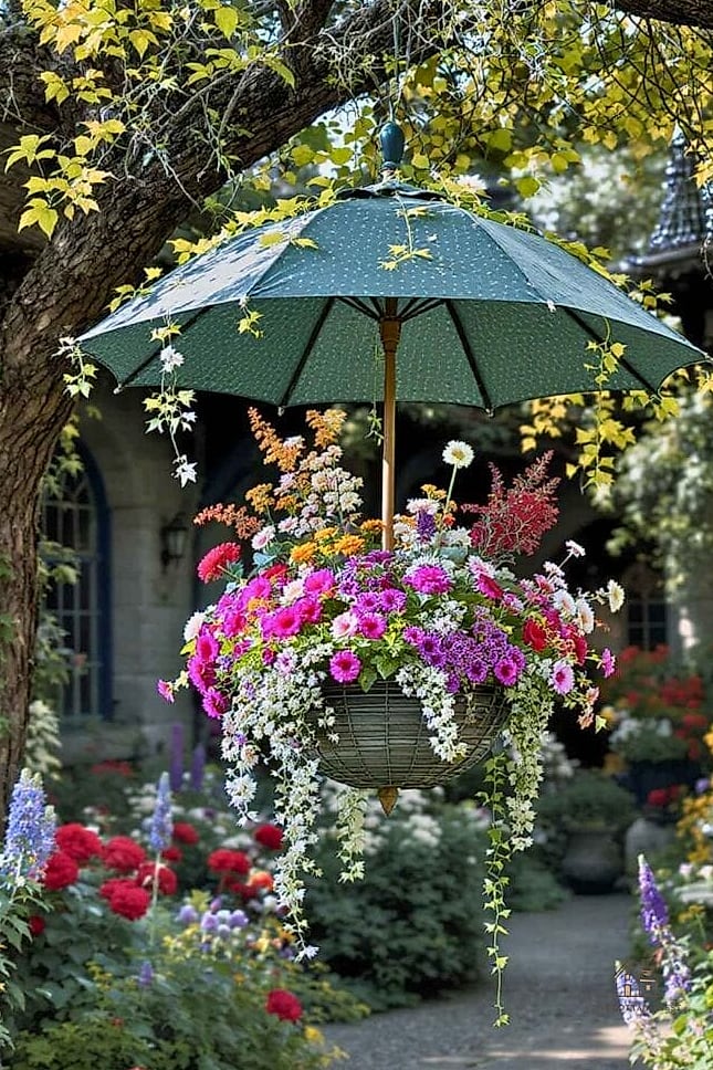 50 Clever Junk Garden Ideas Repurposed for Every Style 16 Broken Umbrella Garden Shade