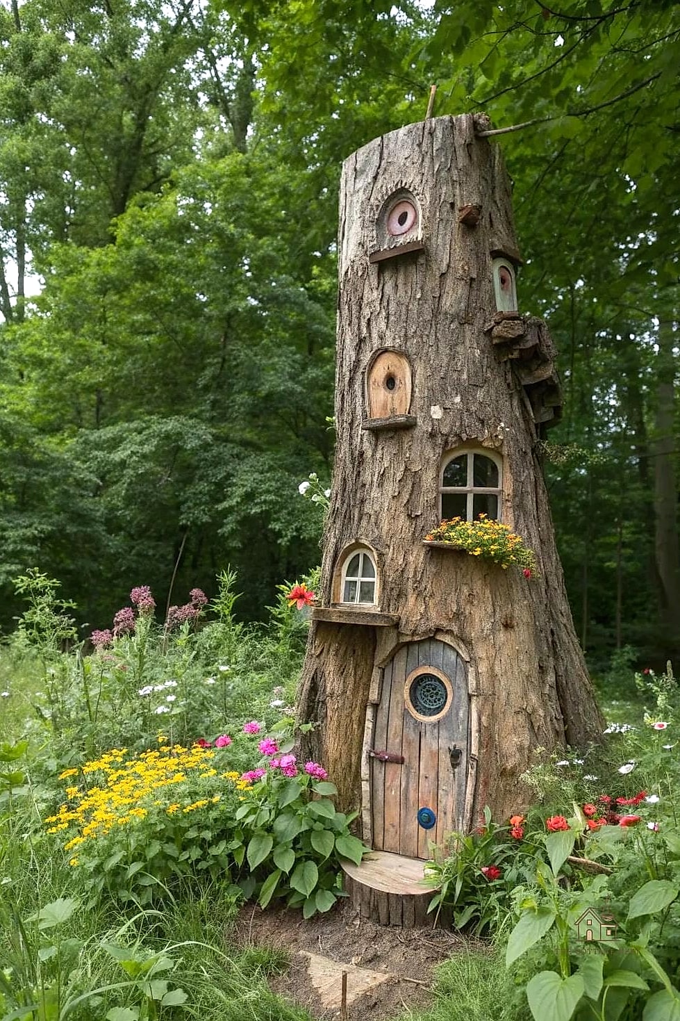 45 Creative Tree Stump Ideas Outdoor That Will Inspire You 4 Build a Fairy Garden on Top