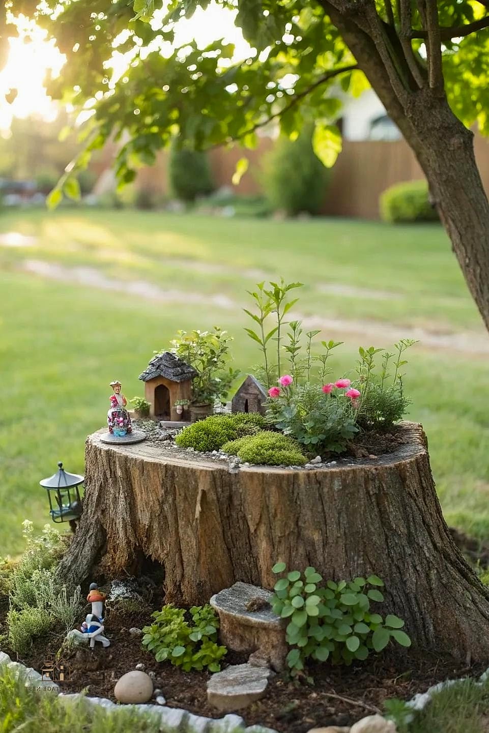 45 Creative Tree Stump Ideas Outdoor That Will Inspire You 23 Build a Miniature Zen Garden