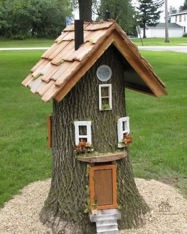 45 Creative Tree Stump Ideas Outdoor That Will Inspire You 40 Build a Small Compost Marker or Garden Divider