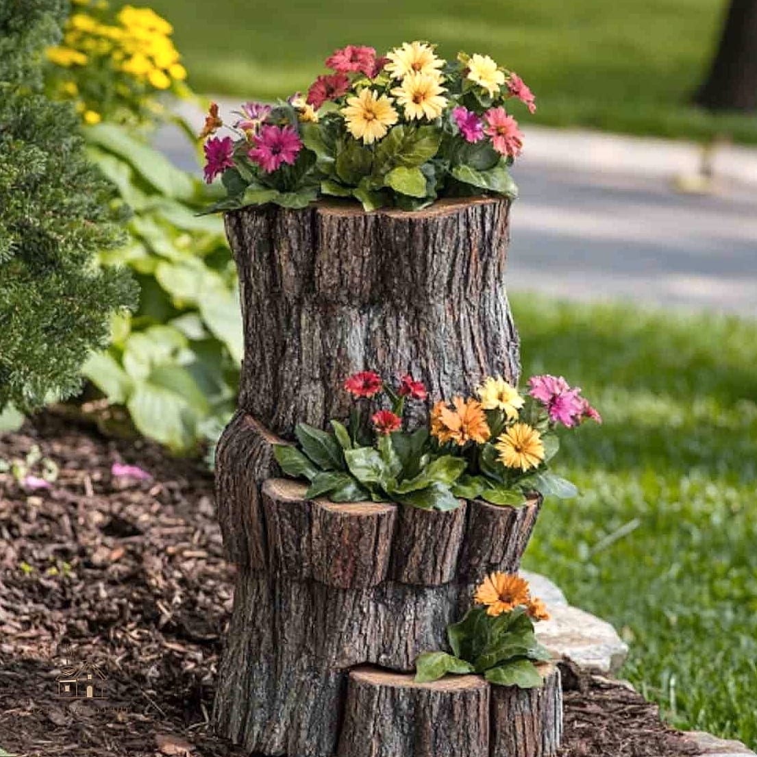 45 Creative Tree Stump Ideas Outdoor That Will Inspire You 32 Build a Tiered Garden Display