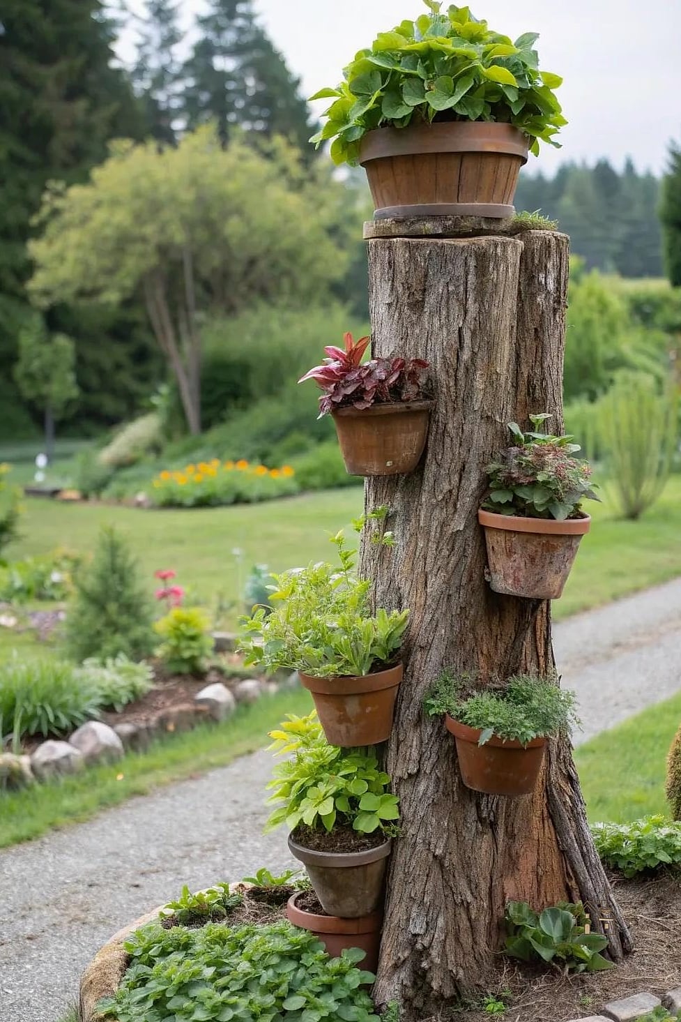 45 Creative Tree Stump Ideas Outdoor That Will Inspire You 18 Build a Vertical Garden Around It