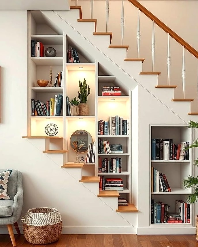Built-In Bookshelves From Floor to Ceiling