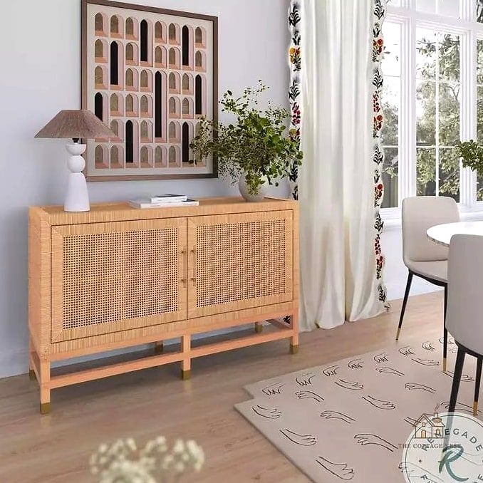 50 Amazing Dining Room Built In Ideas on a Budget 37 Built-In Buffet with Woven Cane Doors