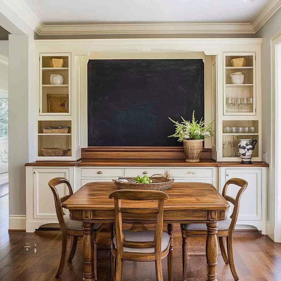 50 Amazing Dining Room Built In Ideas on a Budget 31 Built-In Cabinet with Chalkboard Panel