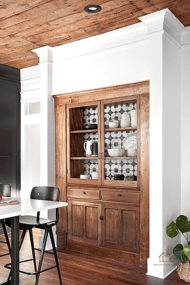 50 Amazing Dining Room Built In Ideas on a Budget 46 Built-In Cabinet with Antique Brass Hardware