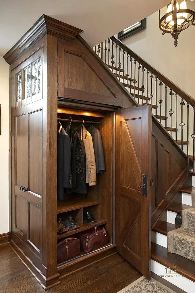 A Built-In Coat and Bag Closet
