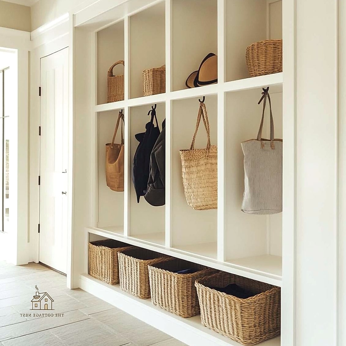 25 Creative Entryway Decor Ideas That Will Inspire You 16 Built-In Cubbies or a Mudroom Nook