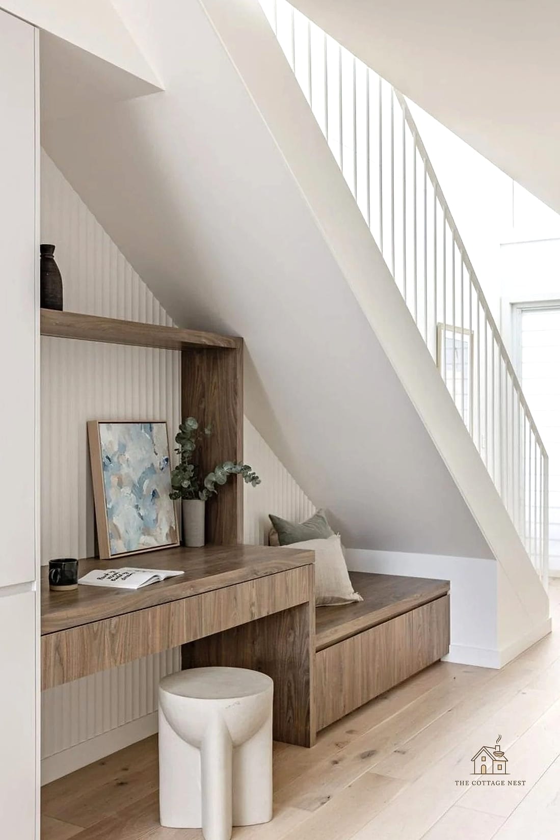 Built-In Desk with Hidden Storage