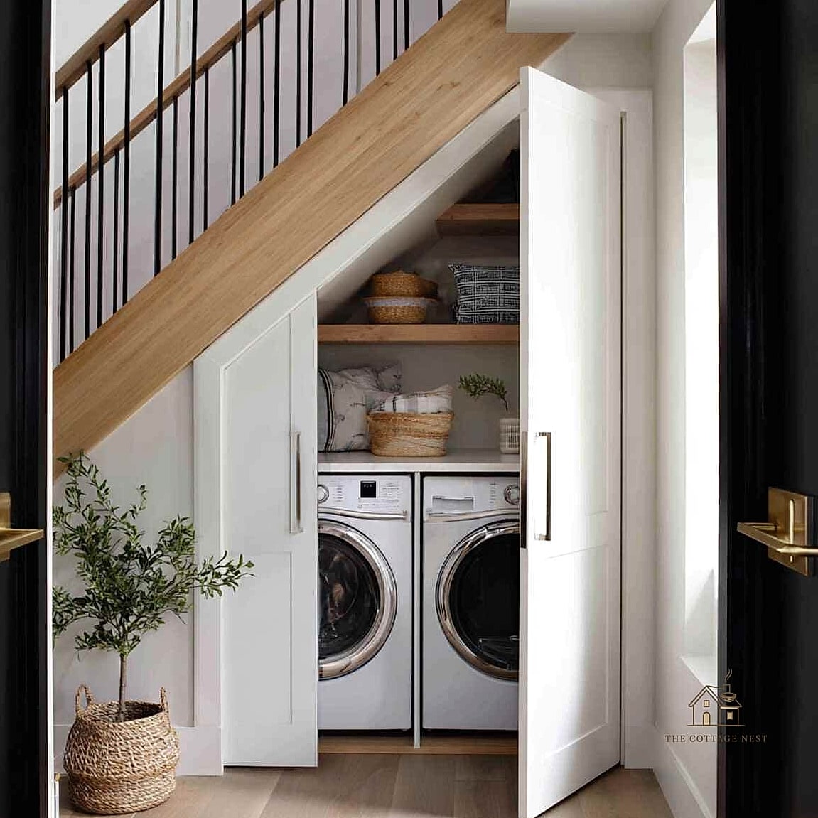 25 Chic Under Stairs Nook Ideas for a Beautiful Home 18 Built-In Laundry Folding Station
