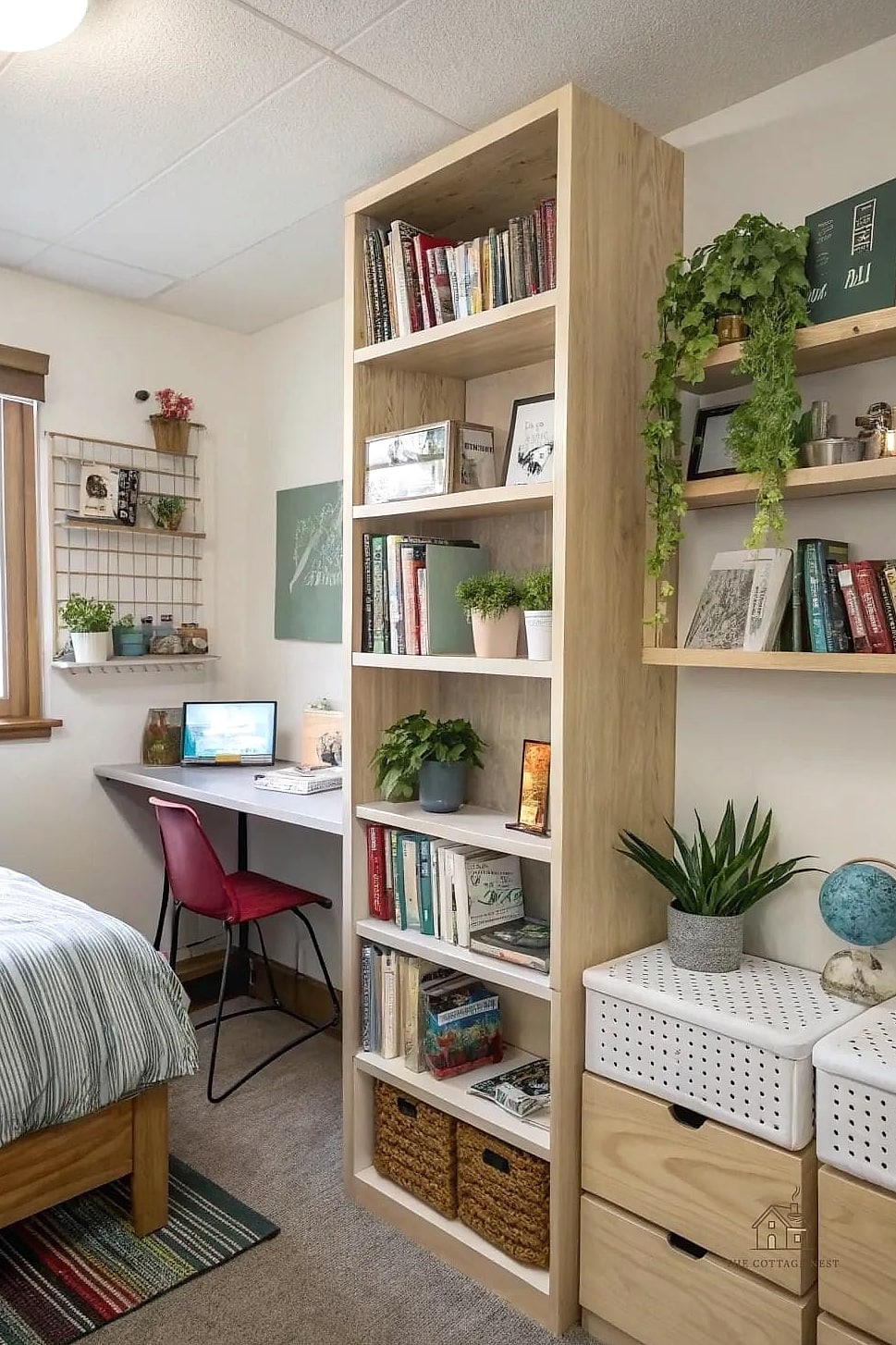A Built-In-Look Bookshelf Underneath