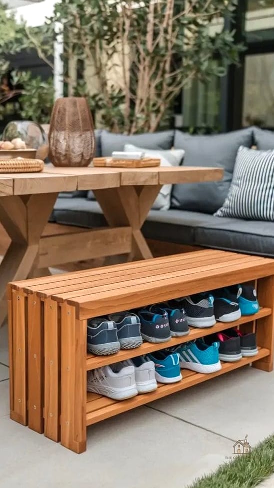 35 Chic Shoe Storage Ideas For Small Garages for a Beautiful Home 6 Built-In Shoe Bench With Storage