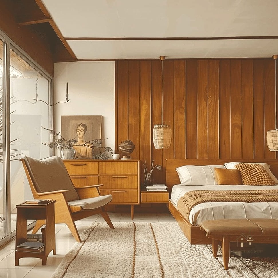 Built In Wood Banquette with Storage